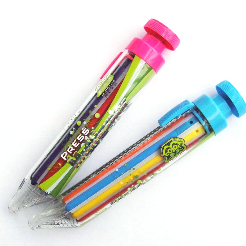 8in1 Press Multicolor Crayon Pen Twist Up 8in1 Multicolor Crayon